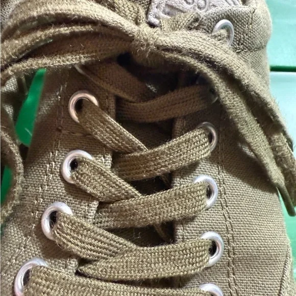 Kids Olive Green Canvas Sneakers - Comfort Casual Shoe - Picture 4 of 12